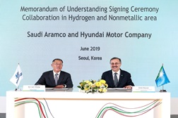 Hyundai e a Saudi Aramco encontram entendimento - Colaboração conjunta no hidrogénio e materiais não metálicos avançados