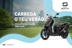 Super Soco convida a "carregar o verão" com uma campanha 0% Emissões, 0€ Entrada, 0% TAN
