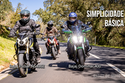 Contacto Bajaj Pulsar NS400Z e Bajaj Dominar 400 - Simplicidade Básica