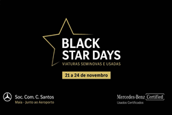 Soc. Com. C. Santos com evento Black Star Days - Preços de oportunidade, garantia Mercedes-Benz e muito mais