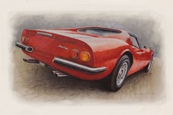 Ferrari Dino GTS - Original Painting - By João Saldanha