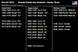MotoGP, 2022, Grande Prémio Red Bull das Americas,Texas - Todos os Horários - A ação segue nos EUA