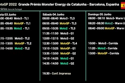 MotoGP, 2022, Catalunha - Horários - Toda a ação de Barcelona