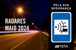 Radares da PSP Localizações em Maio de 2024 - Por data, distrito e localização