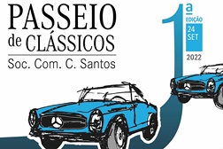 C. Santos promove passeio de clássicos Mercedes-Benz em setembro - Abertas as inscrições para automóveis Mercedes-Benz com mais de 30 anos