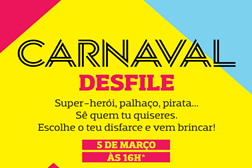 Carnaval no Alegro Setúbal com desfile infantil, ateliê de máscaras e muita animação