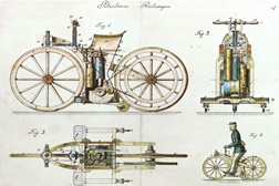 Views of the Daimler Reitwagen 29 August 1885. DE patent 36423