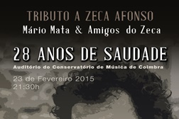 Tributo a Zeca Afonso  “28 Anos de Saudade”. Concerto promete encher sala.