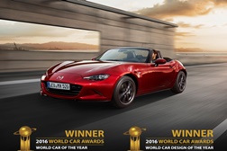Novo Mazda MX-5 conquista “2016 World Car of the Year” e “2016 World Car Design of the Year” 