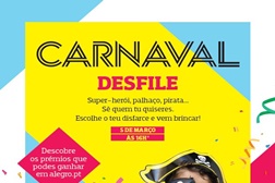 Desfile de Carnaval infantil e ateliê de máscaras no Alegro Alfragide