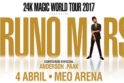 Bruno Mars no MEO Arena com a 24K Magic World Tour 2017