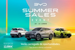 BYD SUMMER SALES com ofertas exclusivas - Em todos os showrooms BYD, até 22 de junho 