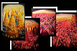 Palácio de Mafra com mostra Surrealism Now com 4 pinturas a voar na Califórnia - Exposição de pintura surrealista do sec. XXI