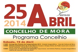 25 de Abril em Mora com Cultura e Fotojornalismo - Teatro, música e prémio Estação Imagem marcam a data.