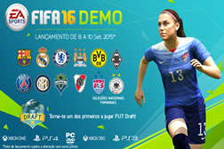 Joga nos modos Pontapé de Saída ou FUT Draft com a Demo FIFA 16 
