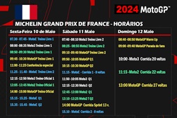 MotoGP 2024, Le Mans - Horários - Saiba tudo sobre a ação em Le Mans