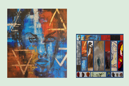 "Exposição Coletiva de pintura e arte têxtil – Performance os 4 elementos da natureza” de Lena Gal e do seu coletivo artístico - Galeria Beltrão Coelho 