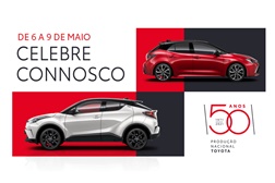 Ofertas exclusivas Toyota até 9 de Maio - Celebrar 50 anos de produção nacional 