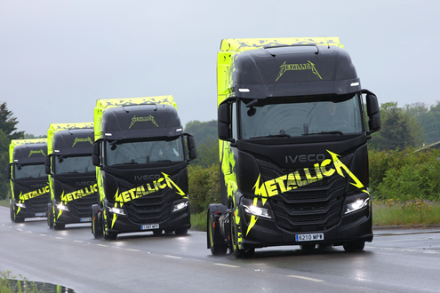 Frota multi-energia da IVECO arranca para tour europeia da “M72 World Tour” dos Metallica - Veículos movidos a gás natural, elétricos a bateria e Diesel