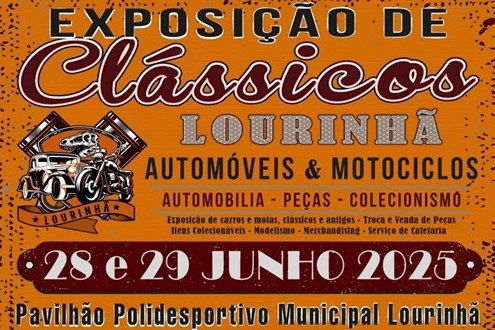 Exposição de duas, três ou quatro rodas de veículos clássicos, na Lourinhã