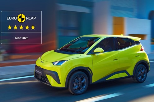 BYD DOLPHIN SURF conquista a classificação máxima cinco estrelas Euro NCAP - Excelente desempenho em todas as áreas-chave de avaliação 