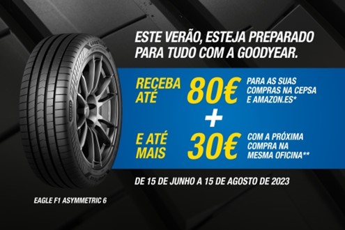 Goodyear inaugura o verão oferecendo combustível ou cartões - Promoção estará em vigor de 15 de junho a 15 de agosto 