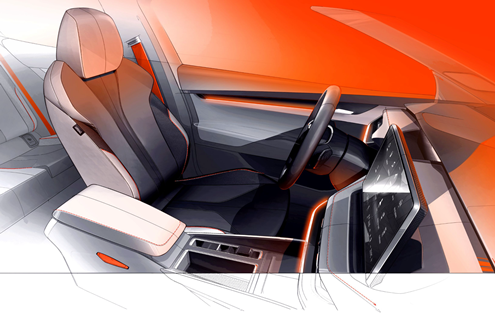 Novo Škoda Elroq - padrões de sustentabilidade dos materiais interiores - Sobriedade, espaço e linhas simples
