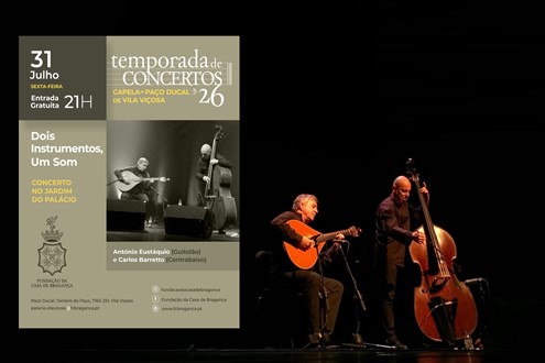 António Eustáquio e Carlos Barretto nos jardins do Paço Ducal de Vila Viçosa - Temporada de concertos da fundação da Casa de Bragança 
