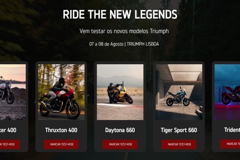 Ride The New Legends na Triumph Lisboa, dias 7 e 8 de agosto