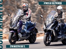 Comparativo Sym Maxsym 508 TL vs Kymco AK 550 - Realidade alternativa - - O vídeo!