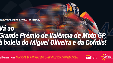 A Cofidis apoia o desenvolvimento de jovens talentos e por isso é patrocinador oficial do piloto Miguel Oliveira - Um grande prémio para dois