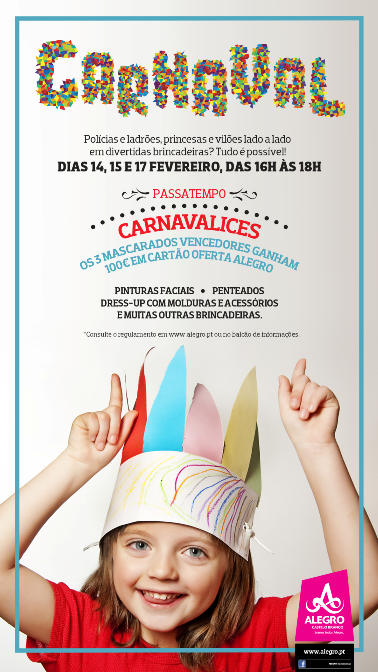 O Carnaval são 3 dias e no Alegro são 4! - Kids - Crianças - Cardápio