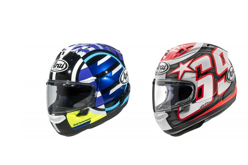Arai RX-7V EVO 2026: novos grafismos para capacetes de alta competição
