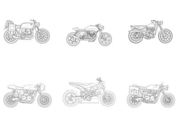 Desenhos para colorir, desenhar e pintar : Desenhos de motos