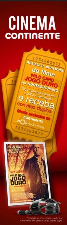 Continente E Cinemas Nos Oferecem Convites Duplos Para A Antestreia De Wild Card Jogo Duro 0384