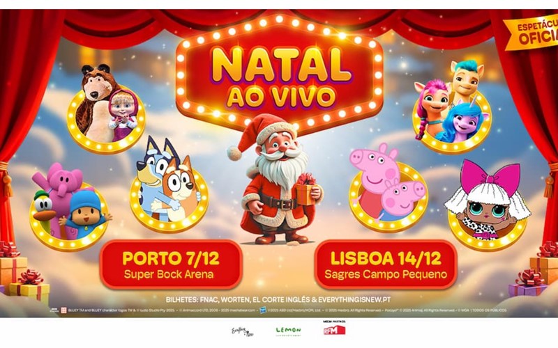 Live Christmas Spectacle with Beloved Kids' Characters Hits Porto and Lisbon This December!