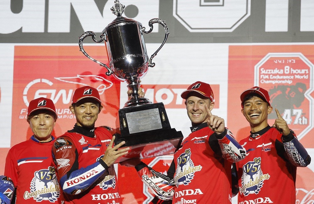 A equipa Honda HRC, vencedora da prova