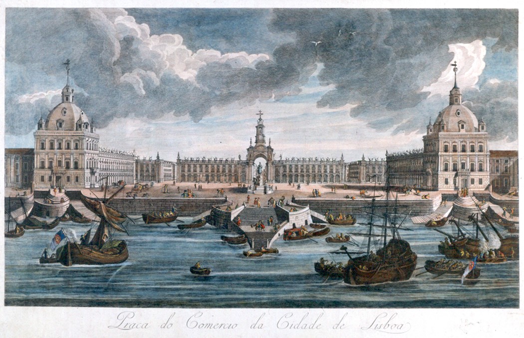 "Praça do Comércio da cidade de Lisboa" Gaspar Frois Machado (atrib.) Século XVIII (2ª metade) Gravura MC.GRA.978 Museu de Lisboa
