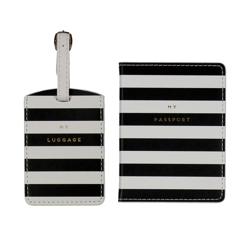 Etiqueta para a mala e carteira