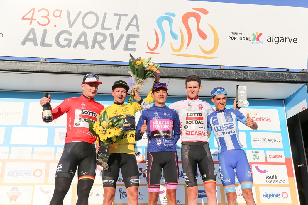 Andre Greipel, Primoz Roglic, Juan Osorio, Tiesj Benoot e Amaro Antunes