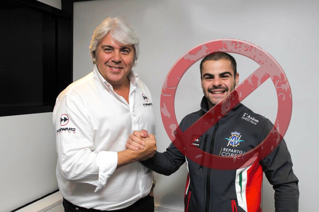 Giovanni Cuzari, da Forward Racing, anunciou o fim do contrato recentemente assinado com Romano Fenati