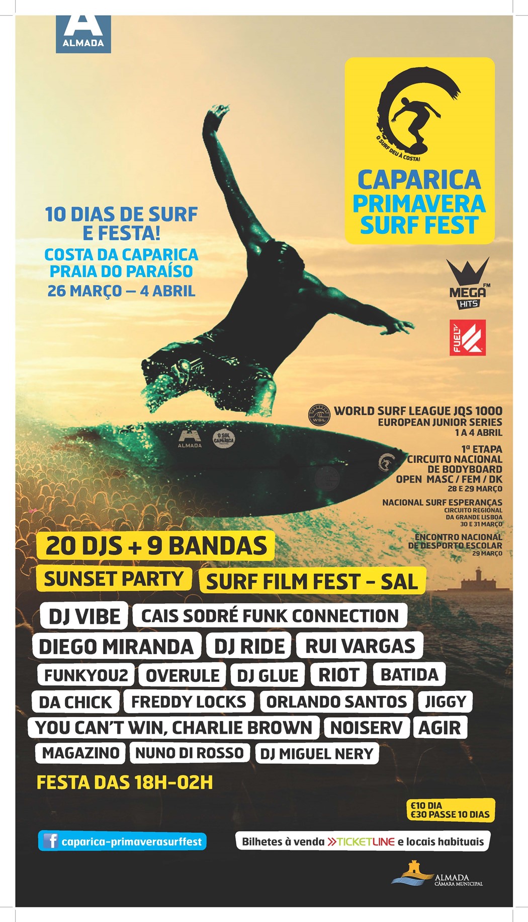 Tudo a postos para o 1º Caparica Primavera Surf Fest Música Cardápio