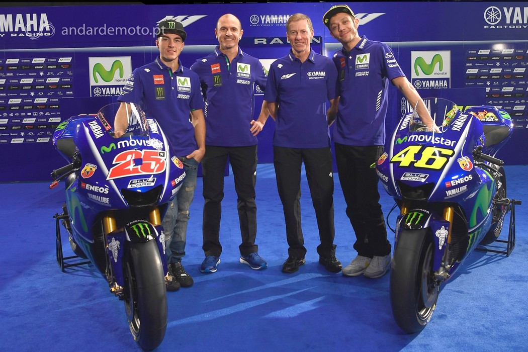 Maverick Viñales, Massimo Meregalli, Valentino Rossi, Lin Jarvis