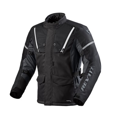 Blusão REV’IT! Horizon 3 H2O de homem em preto e branco