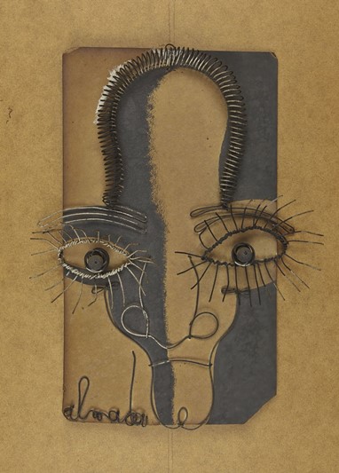 José de Almada Negreiros (1893-1970) - [Autorretrato], [1940], arame e gauche sobre madeira, 36 x 30 cm. Coleção particular