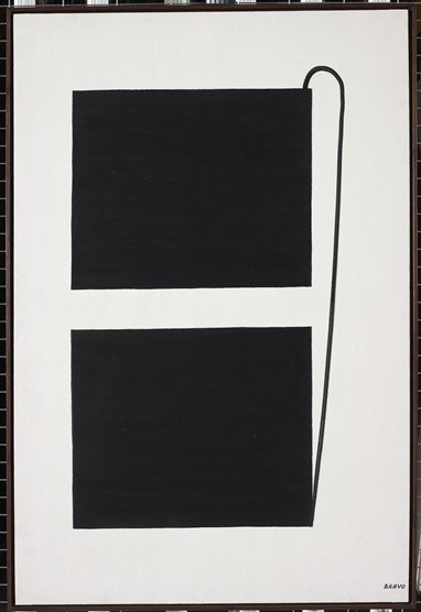 Joaquim Bravo M. est Mort, 1987 Tinta acrílica sobre tela 165 x 110 cm Col. Ivo Martins, em depósito na Fundação de Serralves – Museu de Arte Contemporânea, Porto. Depósito em 1994. Foto Filipe Braga, © Fundação de Serralves, Porto.