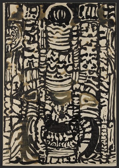 José Escada (1934-1980) Sem título, 1971 . Tinta da China sobre papel vegetal . 100 x 70 cm. Coleção Carlos A. F. Dias. Fotografia: Carlos Azevedo /©Gulbenkian.pt