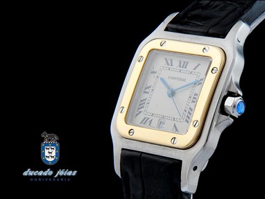 Relógio Cartier aço e ouro modelo Santos