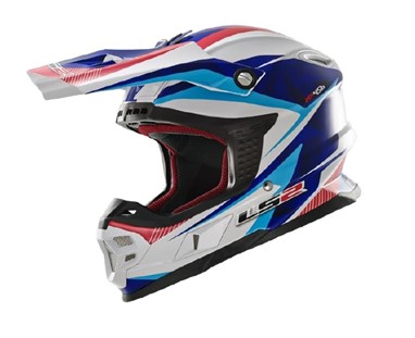 LS2 MX345 Light Quartz Branco/Azul/Vermelho- PVP 212€