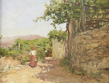 CARLOS REIS, Paisagem, Óleo s/madeira, 25 x 32 cm